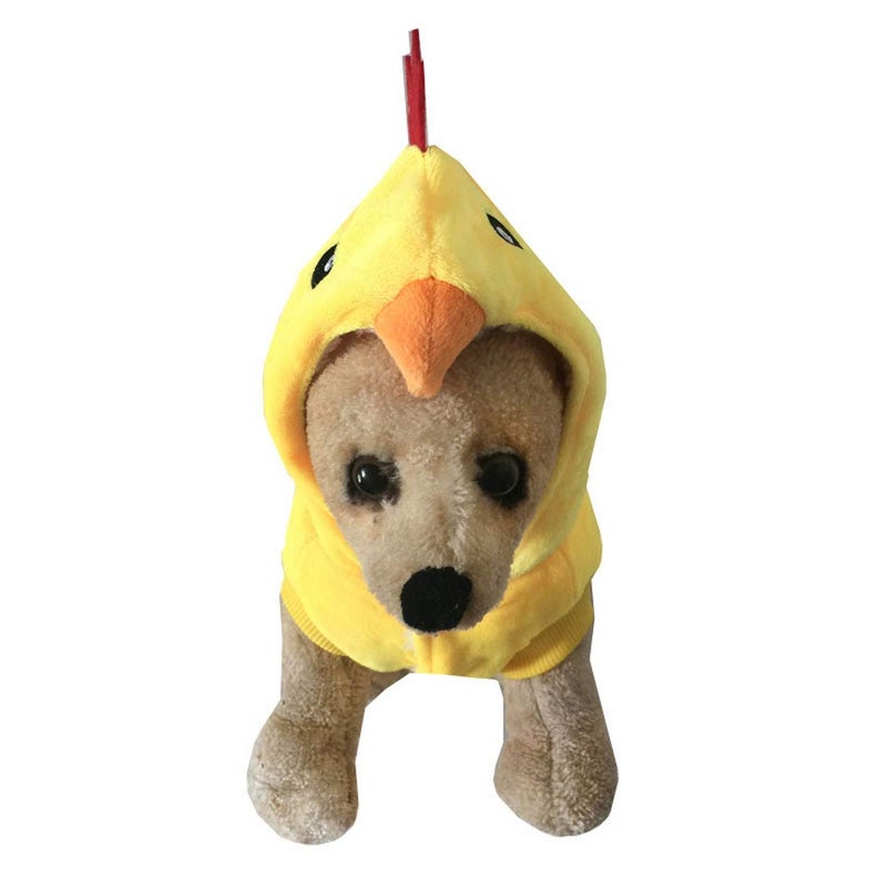 Mogoko Funny Dog Chicken Costume, Pet Halloween Christmas Rooster Cosplay Dress, Adorable Cat Apparel Animal Warm Outfits Clothes(L Size, Yellow) - Image 4